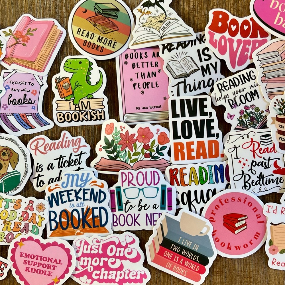 Book Lover Themed Stickers 40 ct NIB
